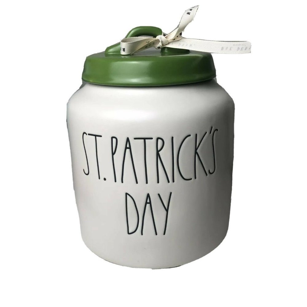 RAE DUNN New St Patricks Day 8" Canister Ceramic